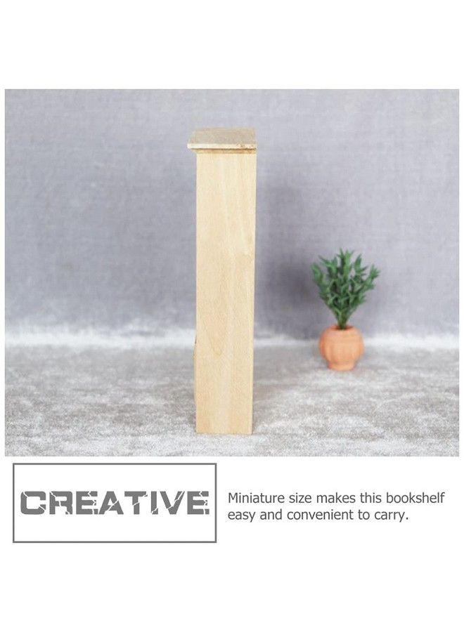 Toyvian Dollhouse Wooden Bookshelf Mini Wood Drawer Cabinet Miniature Tv Cabinet Model Mini Bookcase Storage Shelves Dollhouse Furniture For 1: 12 Dollhouse Decoration Accessories - Image 4