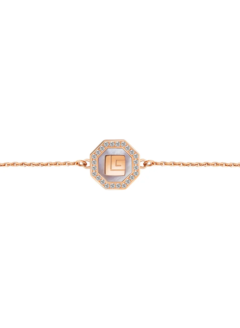 Guy Laroche Ambre Rose-Gold Plated Bracelet With Mother Of Pearl And Crystrals