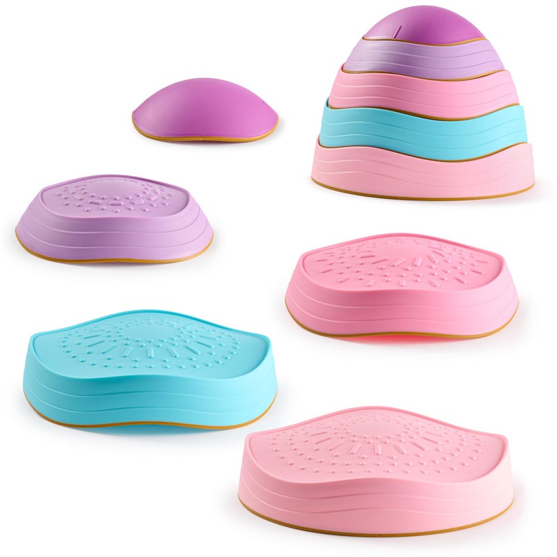 Special Supplies Stepping Stones for Kids, 5 Balance Indoor and Outdoor Blocks Promote Coordination, Balance, Strength, Child Safe Rubber, Non-Slip Edging, Stackable - Image 1