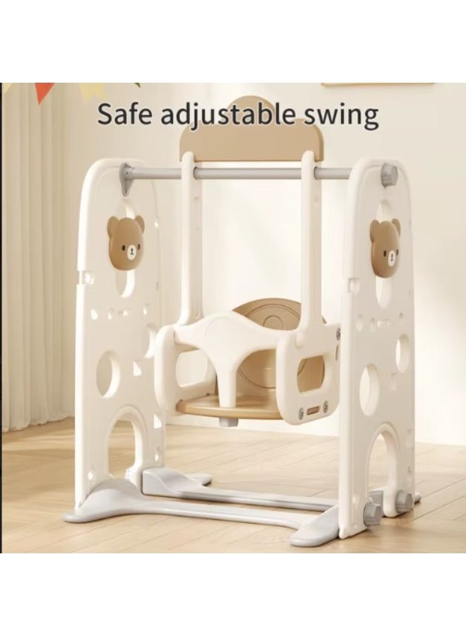 فول جوي مجموعة زحليقة وأرجوحة مع حلقة كرة سلة وسلم وتلسكوب 5*1 للأطفال،مجموعة ملعب داخلي وخارجي للأطفال الصغار،مجموعة ألعاب تسلق للأطفال - Image 4