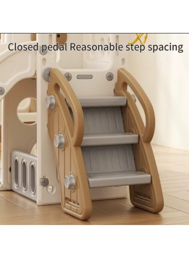 فول جوي مجموعة زحليقة وأرجوحة مع حلقة كرة سلة وسلم وتلسكوب 5*1 للأطفال،مجموعة ملعب داخلي وخارجي للأطفال الصغار،مجموعة ألعاب تسلق للأطفال - Image 5