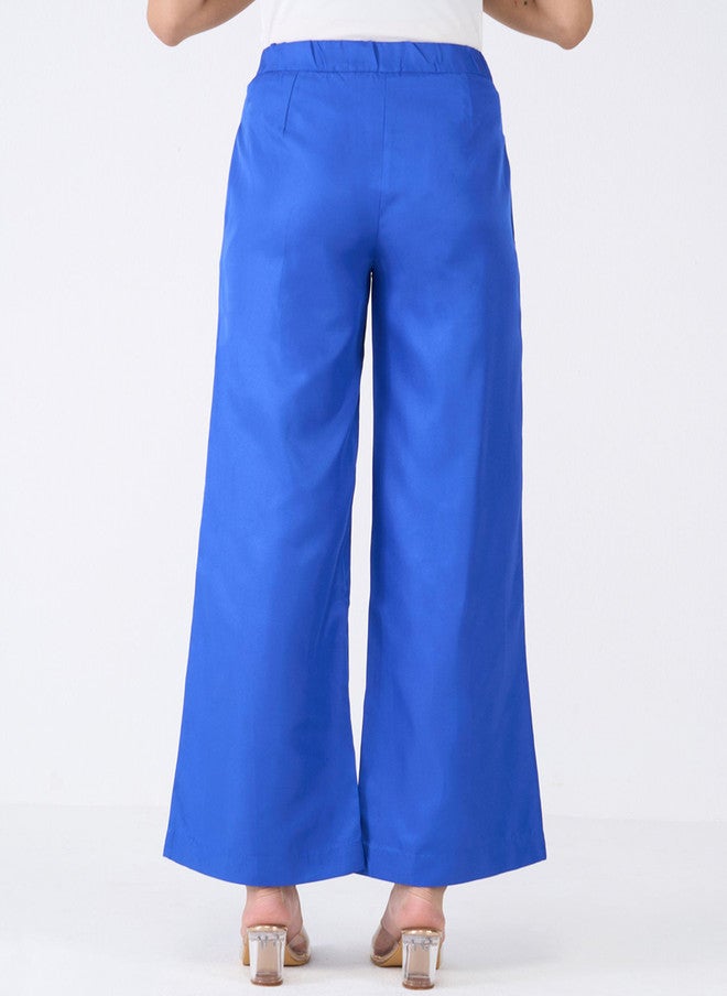 SALT ATTIRE Women High-Rise Blue Parallel Trousers - Image 3