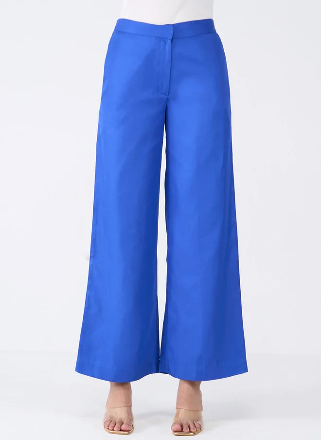 Salt Attire SALT ATTIRE Women High-Rise Blue Parallel Trousers