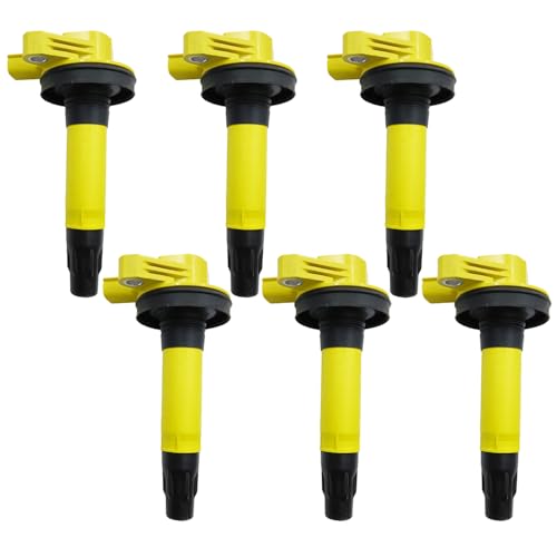 N51WSTAR Performance Ignition Coil Pack Set of 6 Compatible with Ford Lincoln Edge Flex F150 Explorer Fusion Mustang Taurus MKS MKX MKZ 3.5L 3.7L V6 Replacement for UF553 C1652 7T4Z12029E 2pins - Image 1