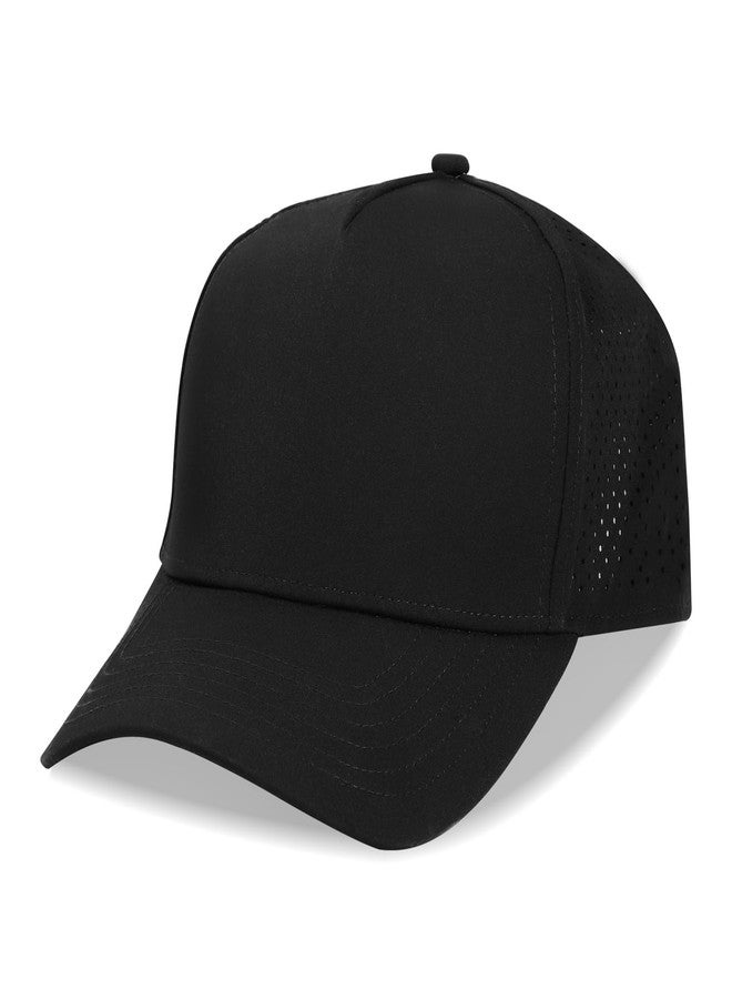 Ztl Oversize XL XXL Trucker Hat for Men, Structured 5 Panel Snapback Performance Laser Cut Quick Dry Hat for Big Heads 23.5"-26" Black - Image 1