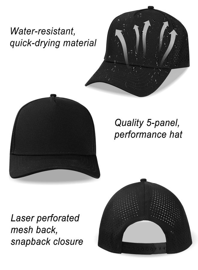 Ztl Oversize XL XXL Trucker Hat for Men, Structured 5 Panel Snapback Performance Laser Cut Quick Dry Hat for Big Heads 23.5"-26" Black - Image 2