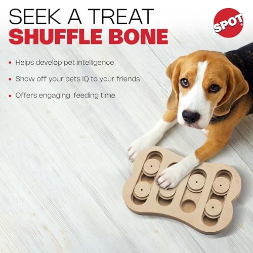 SPOT Ethical Pet Interactive Seek-A-Treat Shuffle Bone Toy Puzzle That Will Improve Your Dog's IQ, Specially Designed for Training Treats - Image 5