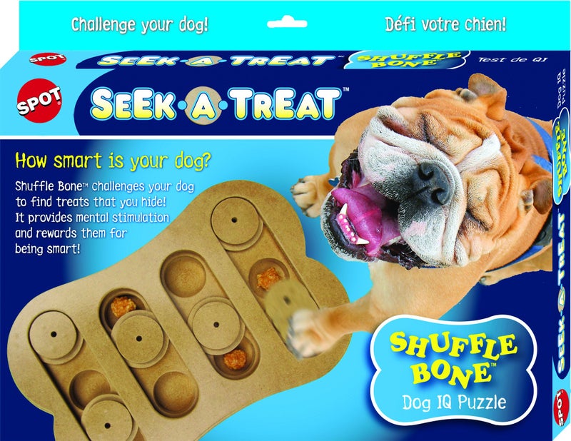 SPOT Ethical Pet Interactive Seek-A-Treat Shuffle Bone Toy Puzzle That Will Improve Your Dog's IQ, Specially Designed for Training Treats - Image 2