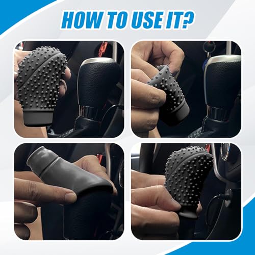 Zufoty Car Gear Shift Knob Cover, Gear Shift Knob Cover Car Protect Accessories, Car Shift Protector Cover Protector, Silicone Automatic Gear Shift Knob Cover Universal for Most Cars - Image 4