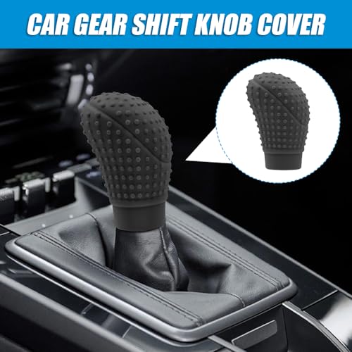 Zufoty Car Gear Shift Knob Cover, Gear Shift Knob Cover Car Protect Accessories, Car Shift Protector Cover Protector, Silicone Automatic Gear Shift Knob Cover Universal for Most Cars - Image 3