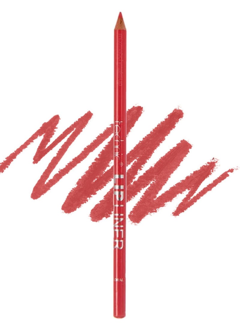 Technic Lip Liner Pencil with Sharpener - Coral  - Image 1