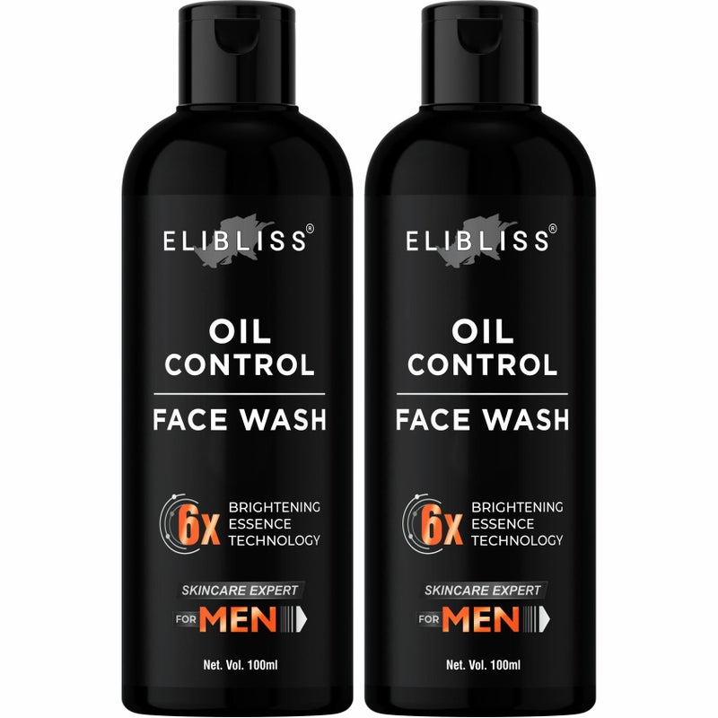 Elibliss Oil Control Face Wash for Men 6X Brightening Essence Technology Deep Cleansing for Oily Skin Skincare Expert Formula - Image 1