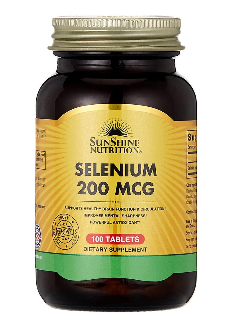 SUNSHINE NUTRITION - Nutrition Selenium 200 Mcg Tabs 100's - Image 1