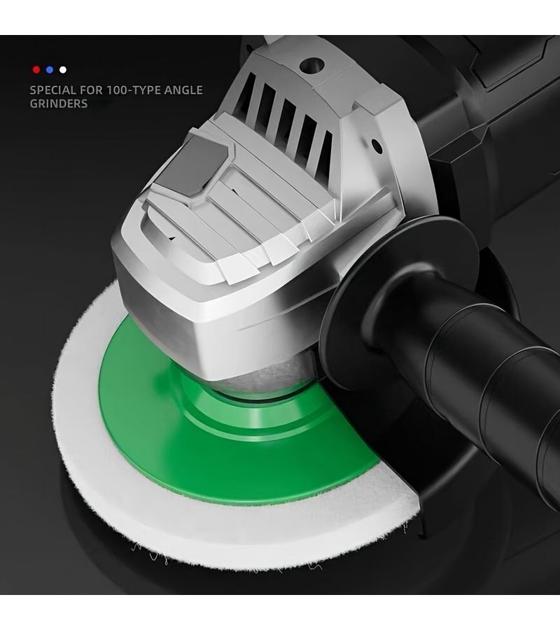 4 Pcs Green Wool Polishing Wheels 100mm Fine White Industrial Felt Pads - Image 3