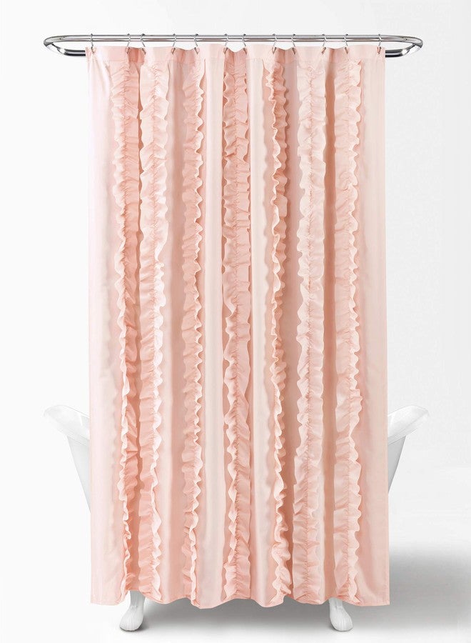 Lush Decor Belle Shower Curtain Single 72" W x 72" L Blush - Fabric Shower Curtains for Bathroom - Pink Bathroom Curtain - Coquette Decor - Image 3