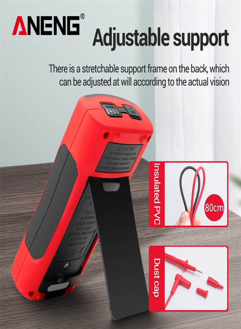 أنينج طقم متر متعدد الاستخدامات الذكي ANENG SZ17 مع 16 في 1 خط تركيبي 6000 عد رقمي حقيقي RMS نطاق تلقائي شاشة LCD بإضاءة خلفية جهاز اختبار كهربائي فولت ميتر أمبير ميتر قياس درجة الحرارة متعدد الوظائف AC DC - Image 5