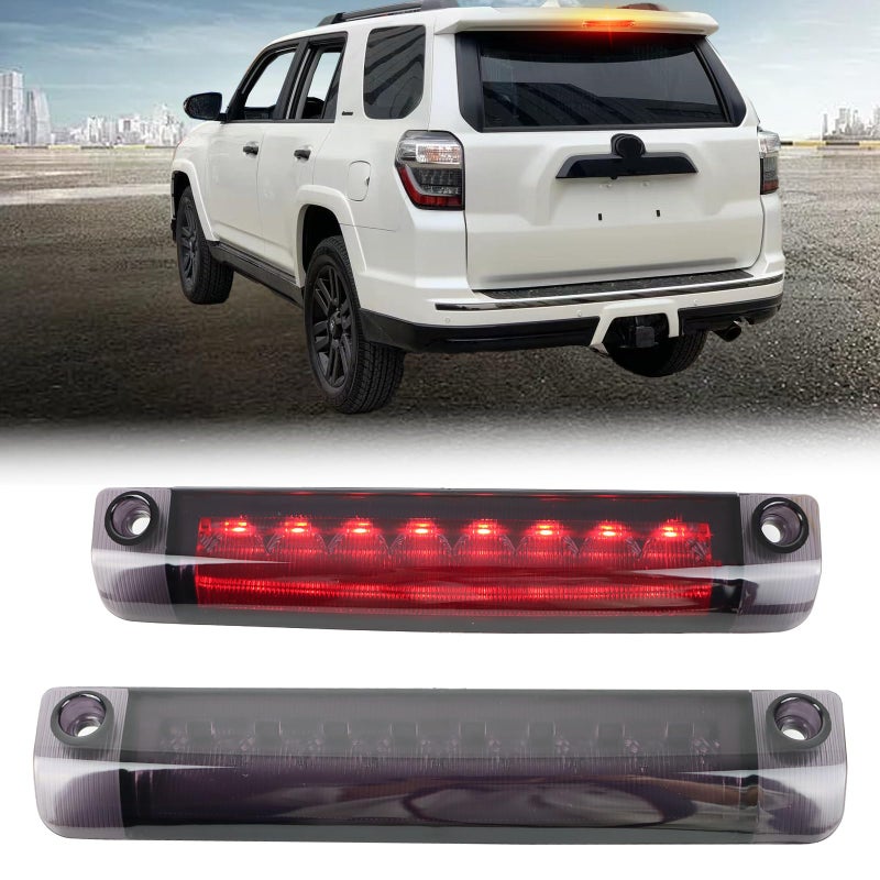 GEEGEETOP Smoked Lens 3rd Brake Light DRL Compatible With Toyota 4Runner Highlander Prius Sienna Rear Center Roof High Mount LED Third Brake Lamp SMOKED STYLE