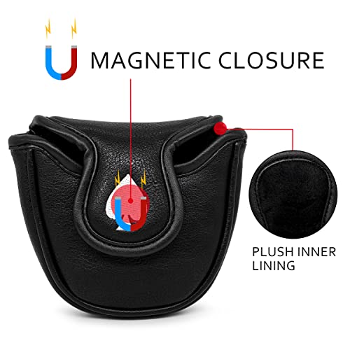 Barudan Golf Putter Cover Headcover Mallet Putter Head Cover Magnetic Club Protective Case fits for Odyssey 2ball, Odyssey Stroke Lab Gift for Men Golfer - Image 4