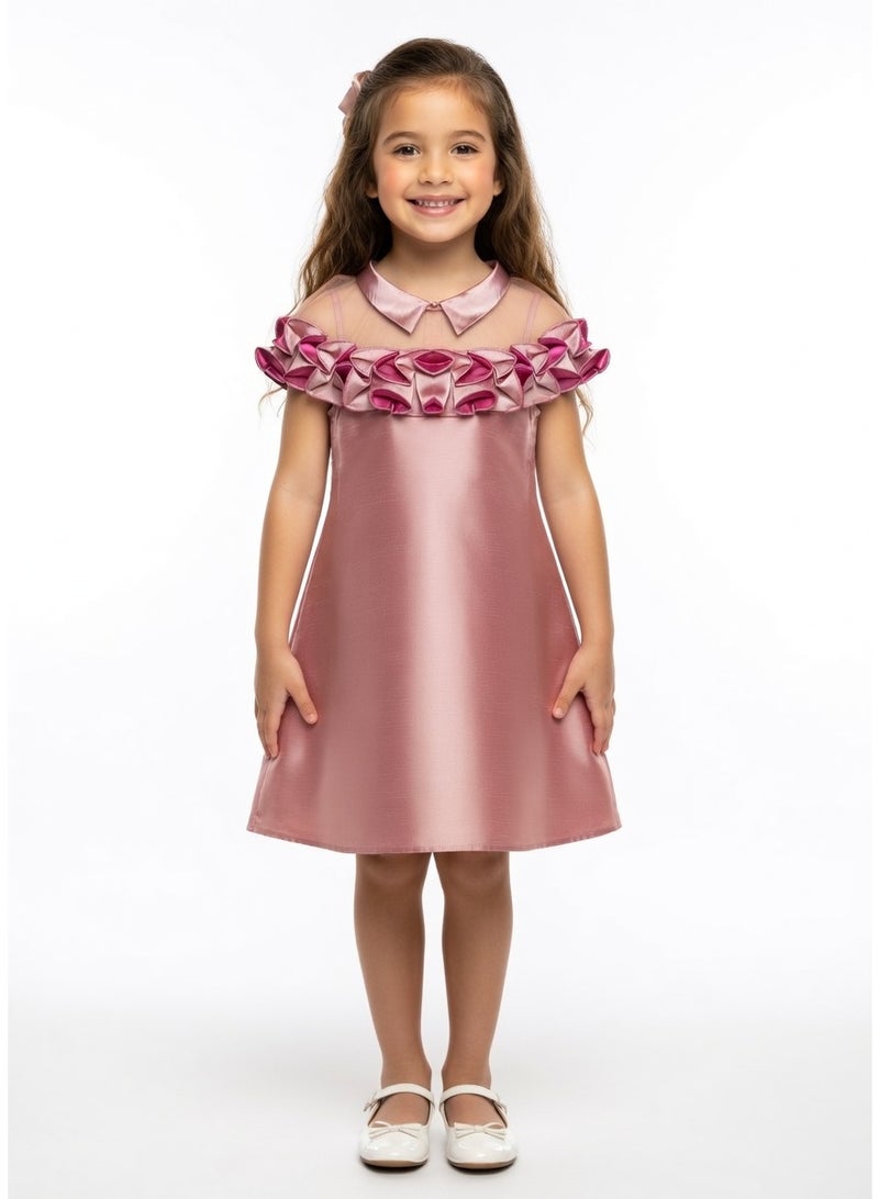 Queen PRINCES MAROON Girls Party Dress, Princess Dress Party Wear Wedding Evening Formal Pageant Dance Gown for Birthday Kid Girls Elegant - Image 1