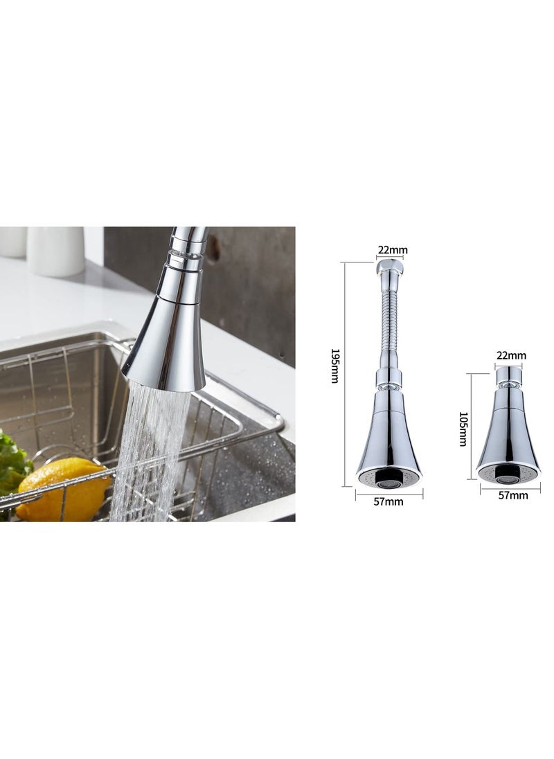 Trifecta Trifecta Faucet head aerator Sprayer Head Faucet Extender Nozzle Kitchen Faucet 2 Modes Adjustable High Water Flow Sink Faucet Universal Bubbler pack 1Faucet E  - Image 5