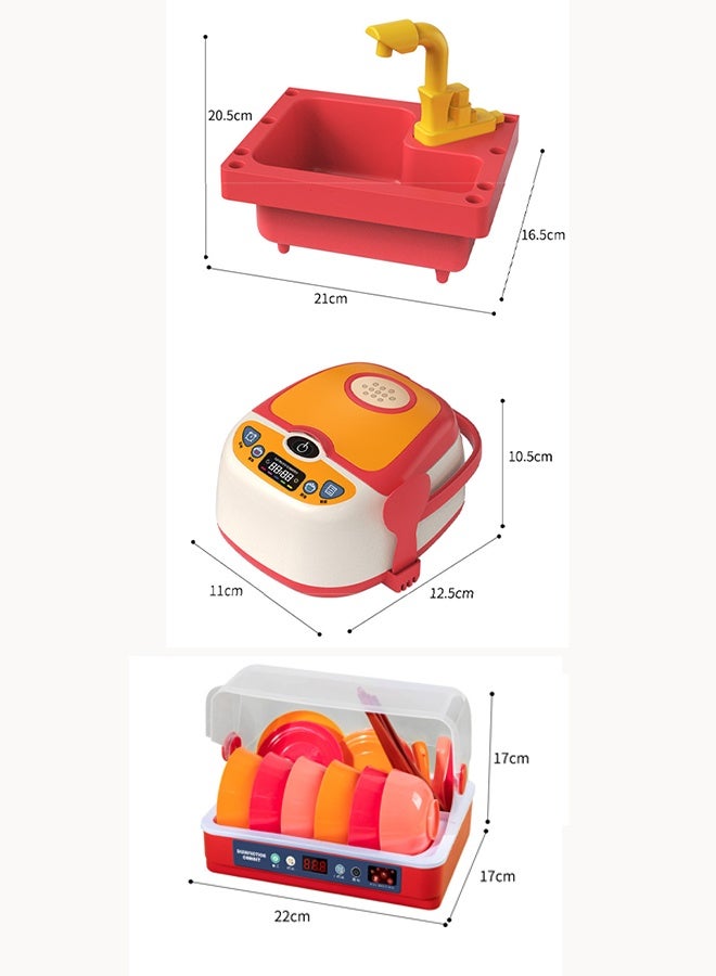 55pcs Kitchen dishwasher toys Water circulation dishwasher toy Electric circulation of water Kitchen playset Scenario simulation toy - Image 2