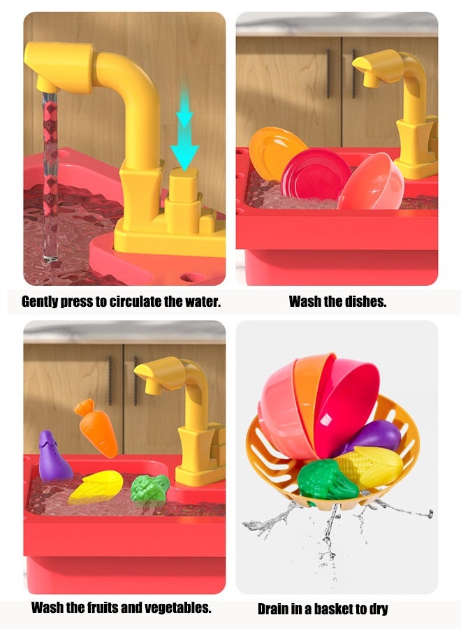 55pcs Kitchen dishwasher toys Water circulation dishwasher toy Electric circulation of water Kitchen playset Scenario simulation toy - Image 3