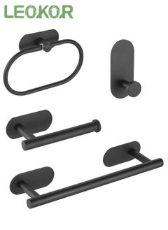 4 Pcs Bathroom Towel Rack Hardware, 304 Stainless Steel Wall Mounted with 16" Hand Towel Bar, Hand Towel Ring, Toilet Paper Holder, Robe Towel Hook for Bathroom (Black) - pzsku/ZB68AC73099920E3A26F6Z/45/_/1719571772/2358b987-ef44-4e1e-9fdd-1eb8bf928837