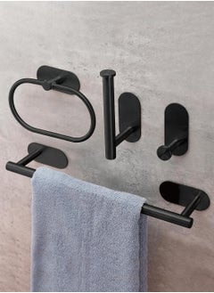 4 Pcs Bathroom Towel Rack Hardware, 304 Stainless Steel Wall Mounted with 16" Hand Towel Bar, Hand Towel Ring, Toilet Paper Holder, Robe Towel Hook for Bathroom (Black) - pzsku/ZB68AC73099920E3A26F6Z/45/_/1719989958/70cdb827-e678-4960-ab7b-b578fd98f81f