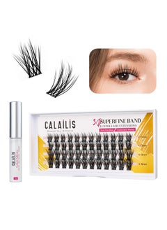 Calailis Individual Lashes, Diy Eyelash Extensions, Super Thin Glue-Based Band, Natural Look Reusable,11/13/13/15Mm, Lasting For 48 Hours Individual Diy Eyelashes(01Ys)  - Image 1