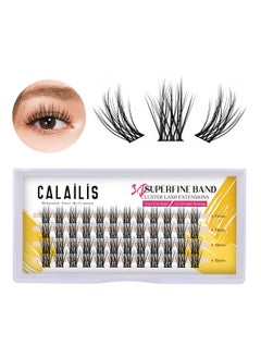 Calailis Individual Lashes, Diy Eyelash Extensions, Super Thin Glue-Based Band, Natural Look Reusable,11/13/13/15Mm, Lasting For 48 Hours Individual Diy Eyelashes(01Ys)  - Image 2
