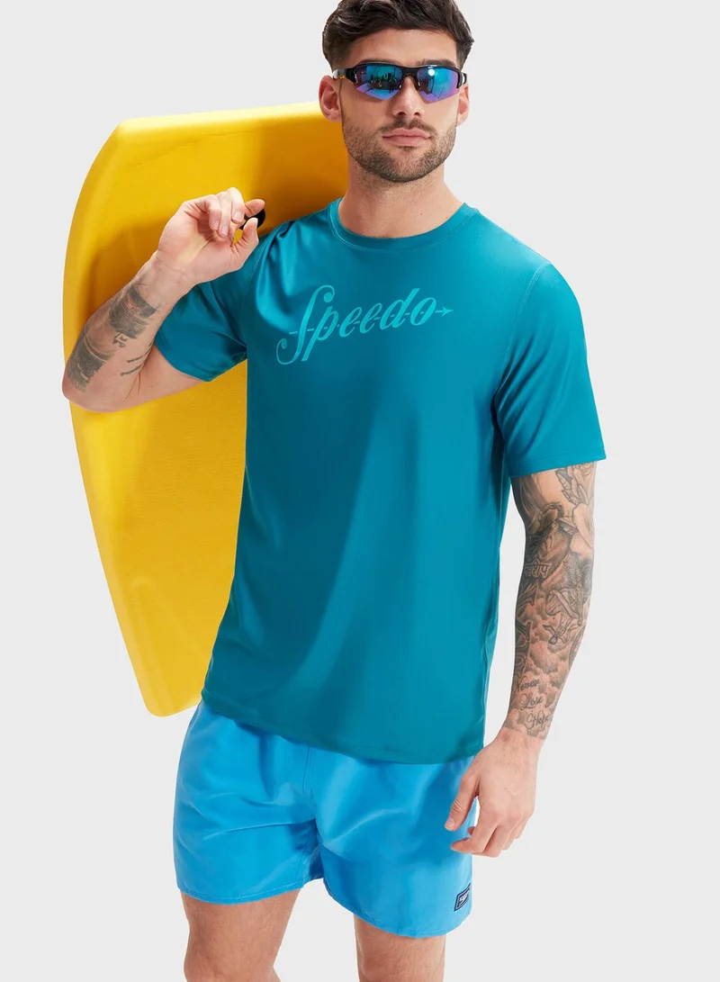 speedo Printed Rash Guard T-Shirt
