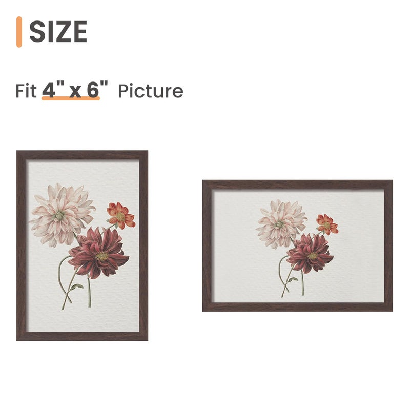 أبس سيمبلز مجموعة إطار صورة 4 × 6 من 3 مصنوعة من الزجاج عالي الوضوح لمدة 4 × 6 إطارات بنية الجدار وعرض الطاولة إطار صورة حدودية رقيقة للمنزل د؟ - Image 3