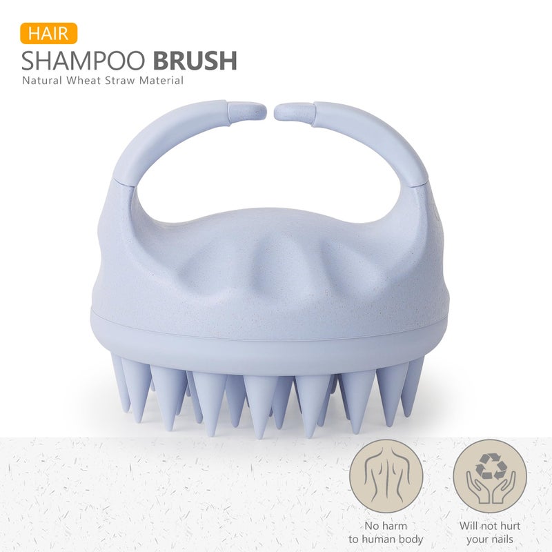 Sndyi Scalp Massager Shampoo Brush, Scalp Scrubber with Soft Silicone Bristles, Scalp Exfoliator for Dandruff Removal, Scalp Massager for Hair Growth, Wet Dry Hair Brush for Scalp Care, Sky Blue - Image 2