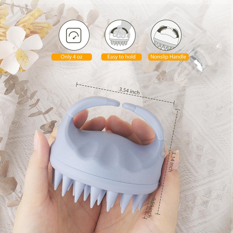 Sndyi Scalp Massager Shampoo Brush, Scalp Scrubber with Soft Silicone Bristles, Scalp Exfoliator for Dandruff Removal, Scalp Massager for Hair Growth, Wet Dry Hair Brush for Scalp Care, Sky Blue - Image 3