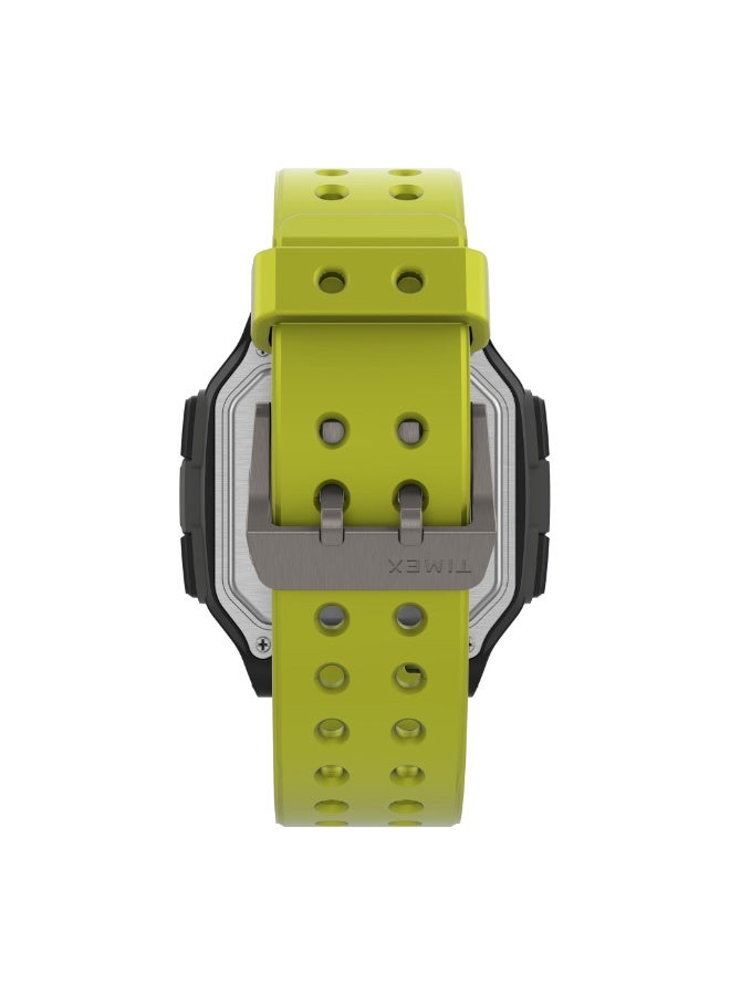 TIMEX DIGITAL COMMAND URBAN  MEN'S GREEN SILICONE & BLACK RESIN TIMEPIECE - Image 4
