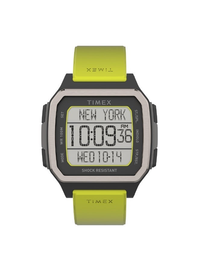 TIMEX DIGITAL COMMAND URBAN  MEN'S GREEN SILICONE & BLACK RESIN TIMEPIECE - Image 1