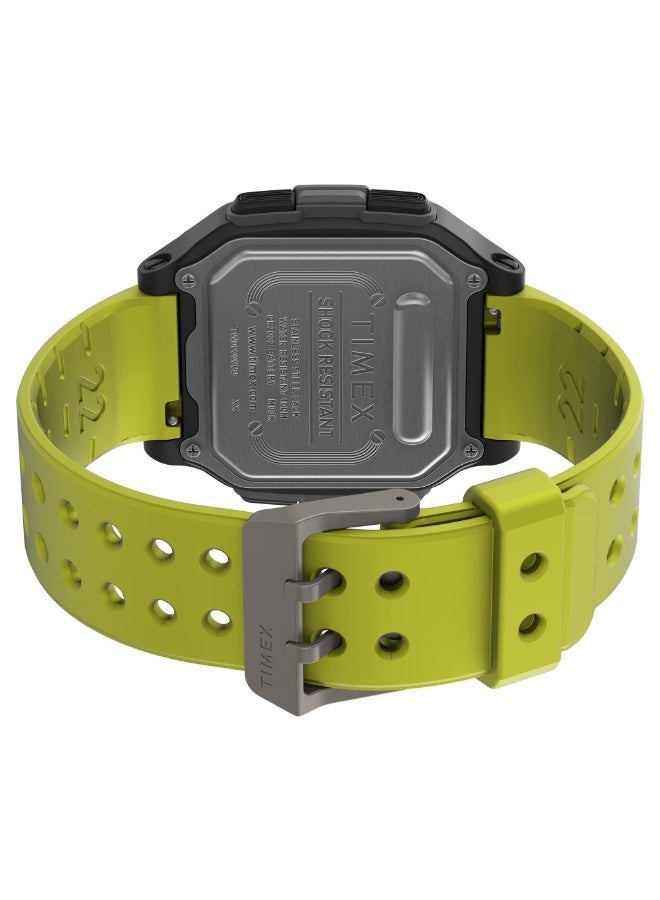 TIMEX DIGITAL COMMAND URBAN  MEN'S GREEN SILICONE & BLACK RESIN TIMEPIECE - Image 3