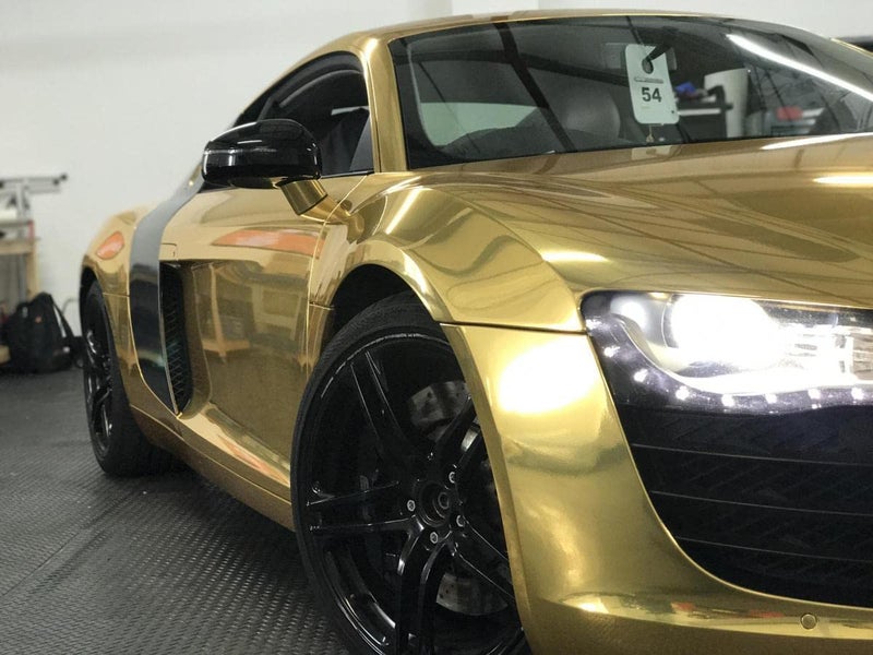 HOME13™ Mirror Gold Chrome Vinyl Wrap Car DIY Wrap Sheet Roll Film Sticker Decal Rated for Automotive Use (12 x 62) - Image 2