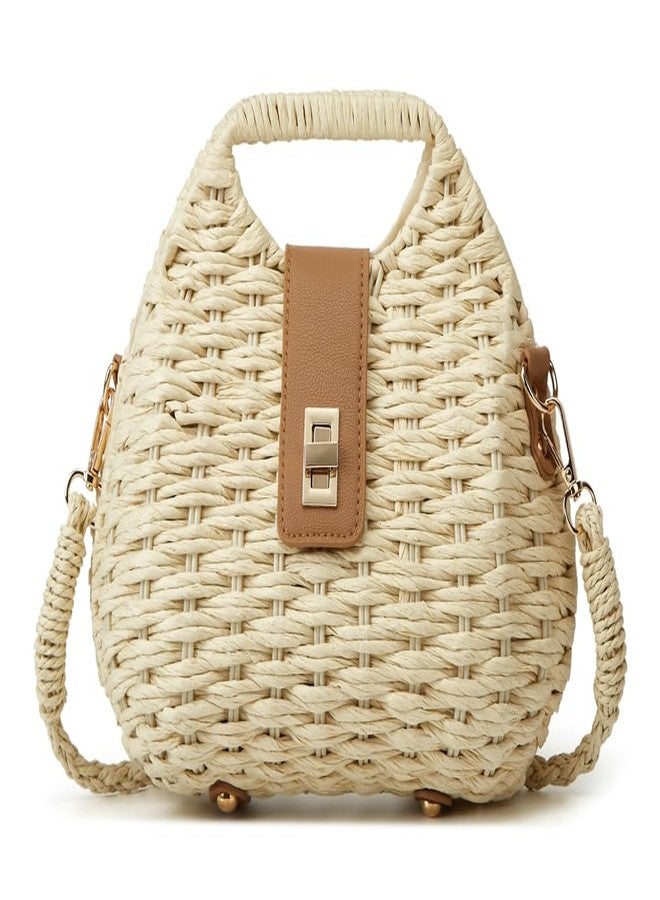 Caistre Women Straw Shoulder Handbag Natural Summer Beach Tote Bag Soft Bell Purse Straw Hobo Crossbody Bag 2026 - Image 1