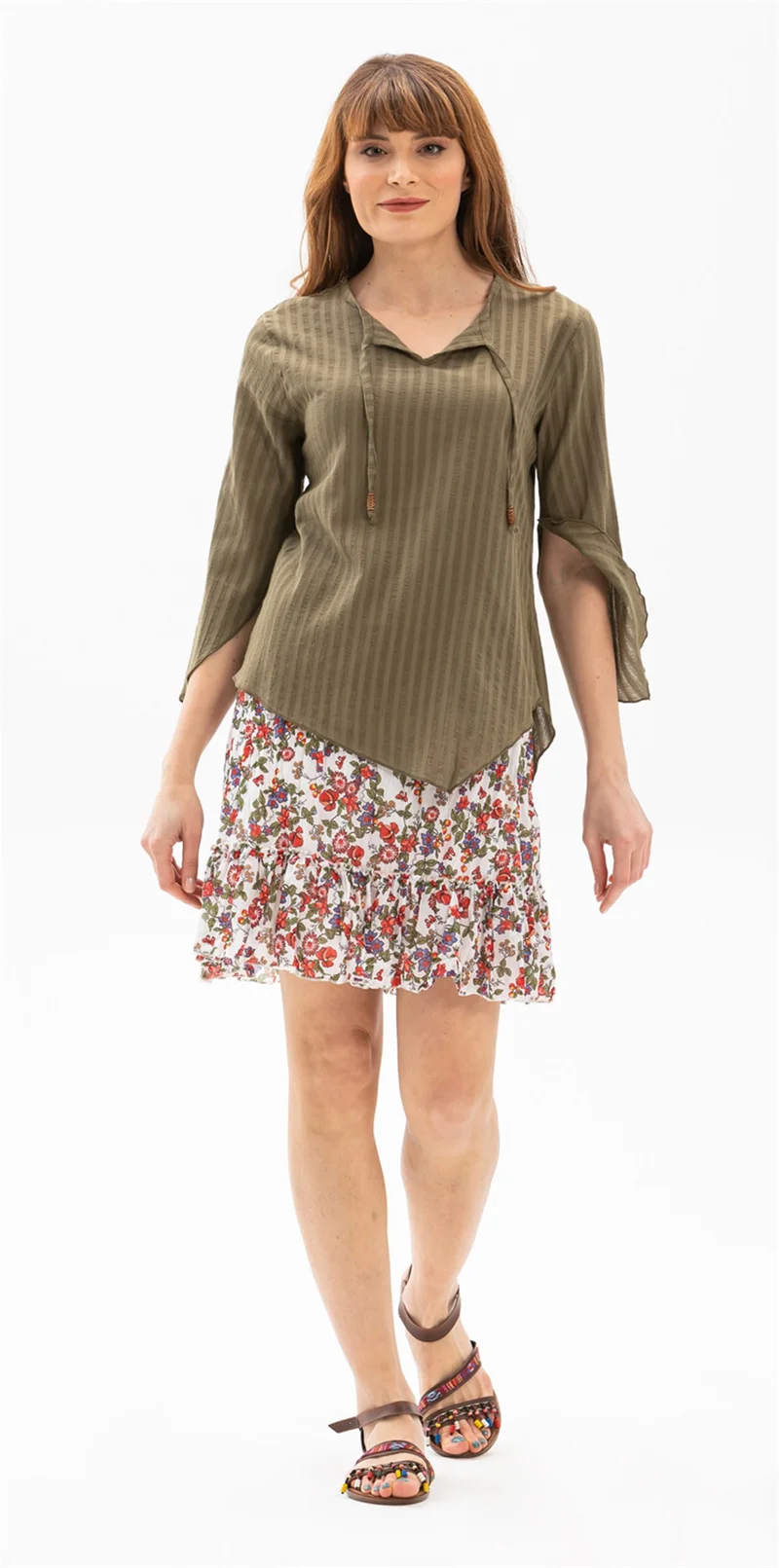 Eliş Şile Bezi Rhodes Seekers Blouse Khaki Hk