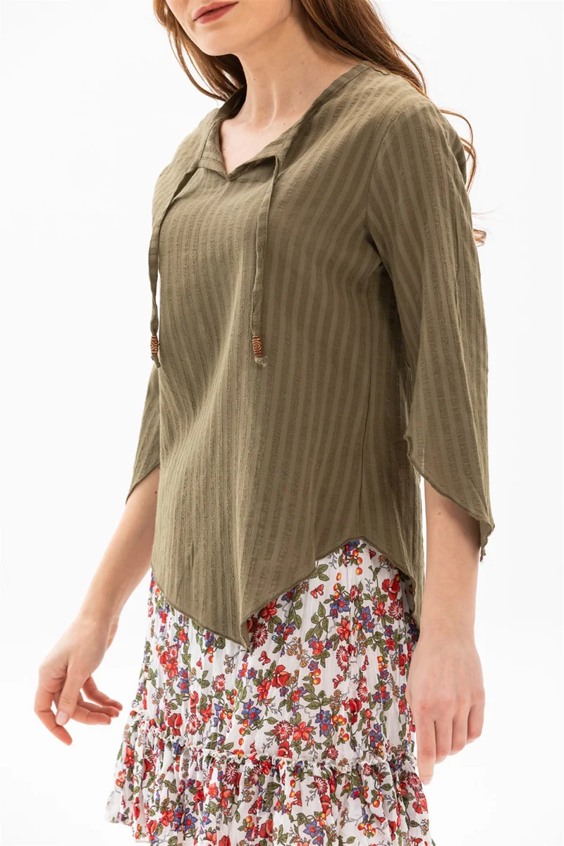 Eliş Şile Bezi Rhodes Seekers Blouse Khaki Hk