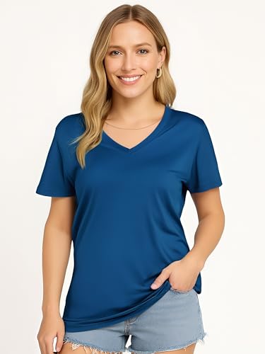 Opna Women's Short Sleeve Moisture Wicking Athletic Shirts Royal - Image 2