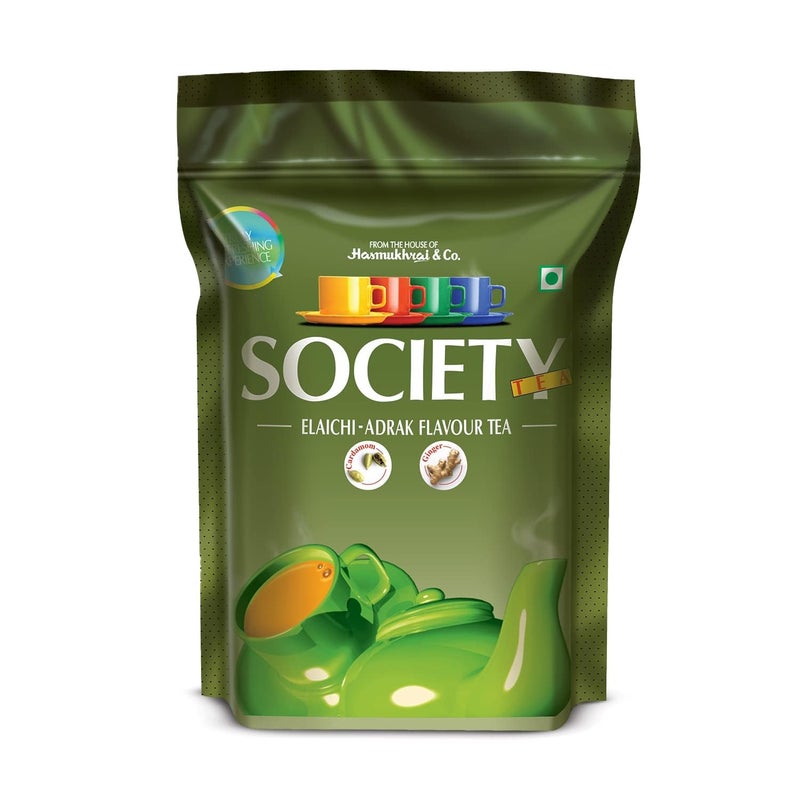 Society Elaichi Adrak Chai | 250 g Pouch | Pack of 1 | Society Tea | Ginger & Cardamom | Refreshing & Tasteful | All Natural Ingredients | No preservatives - Image 1