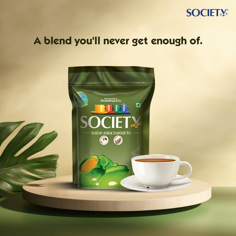 Society Elaichi Adrak Chai | 250 g Pouch | Pack of 1 | Society Tea | Ginger & Cardamom | Refreshing & Tasteful | All Natural Ingredients | No preservatives - Image 3