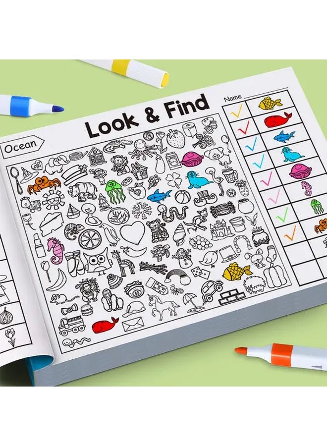 كتاب تلوين للبحث عن الصور المخفية نشاط تعليمي بألغاز - Image 2