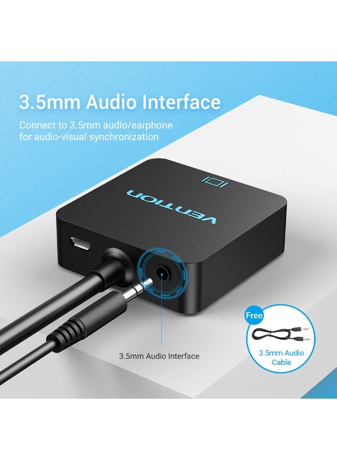 VENTION HDMI to VGA Converter with Female Micro USB and Audio Port  0.15M Black Model # ACRBB - Image 4
