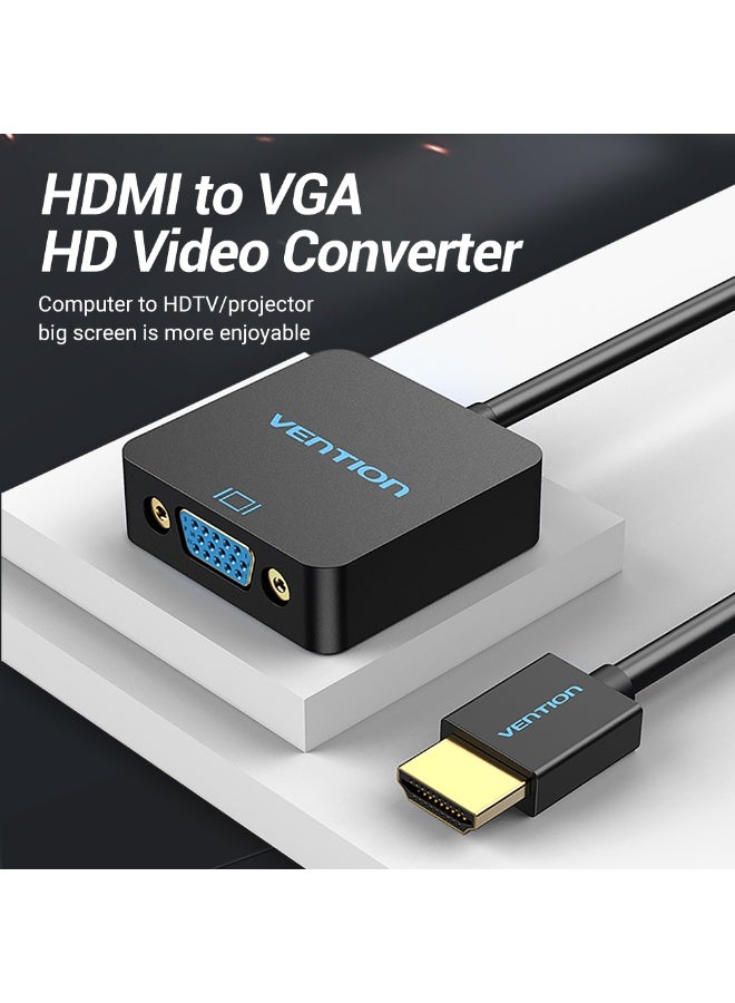 VENTION HDMI to VGA Converter with Female Micro USB and Audio Port  0.15M Black Model # ACRBB - Image 2