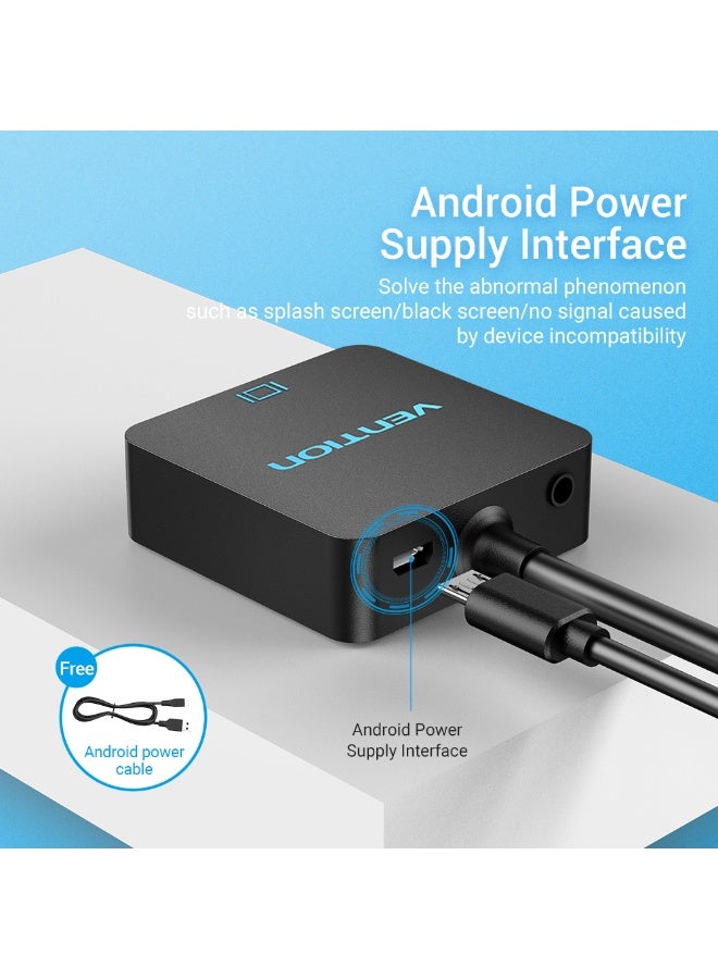VENTION HDMI to VGA Converter with Female Micro USB and Audio Port  0.15M Black Model # ACRBB - Image 3