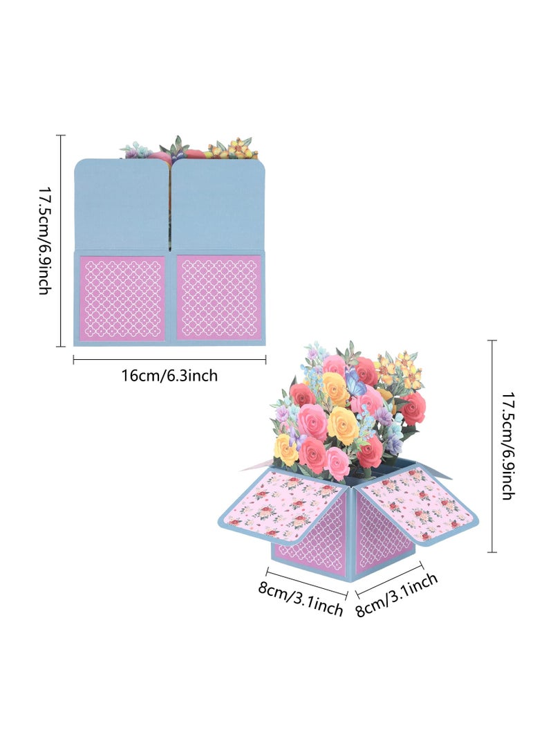 3D Pop Up Greeting Card, Flower Basket Pop Up Card, Flower Bouquet Greeting Card/Butterfly Pop-up Greeting Card, Birthday Card, Anniversary  Birthday Gift Card, Handmade Flower Greeting Cards