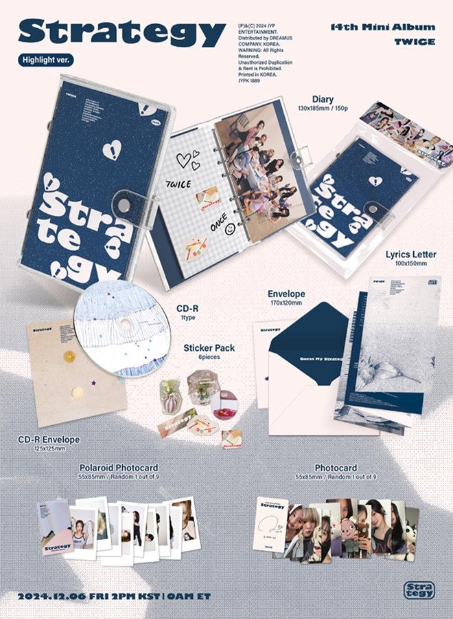 Koread TWICE STRATEGY 14th Mini Album (Highlight Ver - Diary Ver) - Image 2